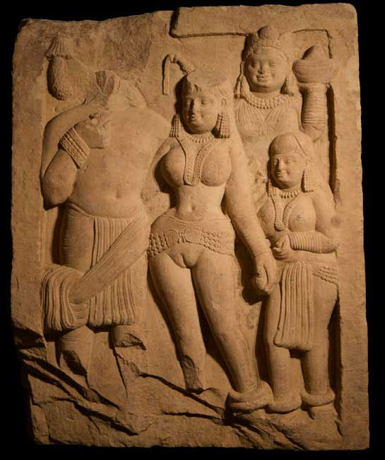 Brahamin Charudatta and Dancer Vasantasena with Attendants