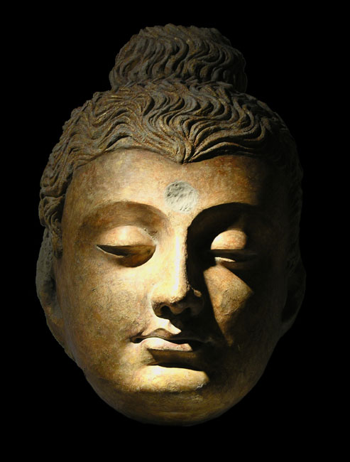 Gilt Stucco Head of Buddha