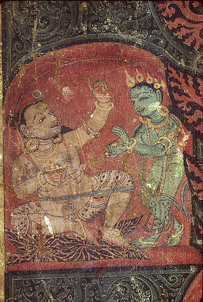 Detail of Hevajra and Nairatma, Figure 11, the siddha Virupa and attendant