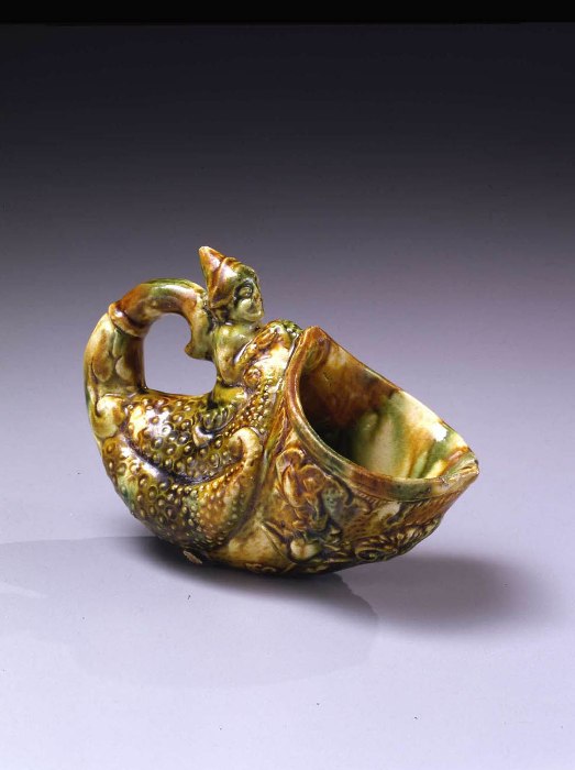 Rare Figural Sancai Glazed Rhyton
