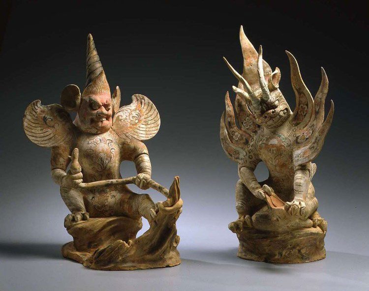 Painted pottery figures of Earth Spirits