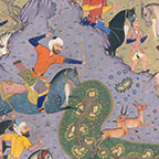 Ten Leaves from the Shahnameh - Siyavush and Afrasiyab in the Hunting Field