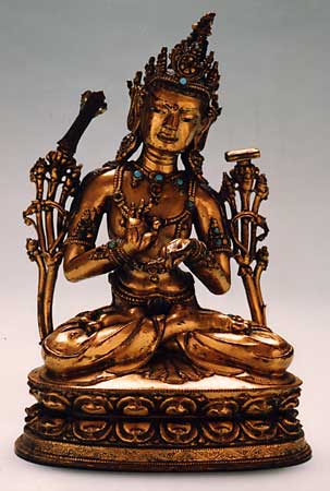 Gilt Bronze figure of Manjushri