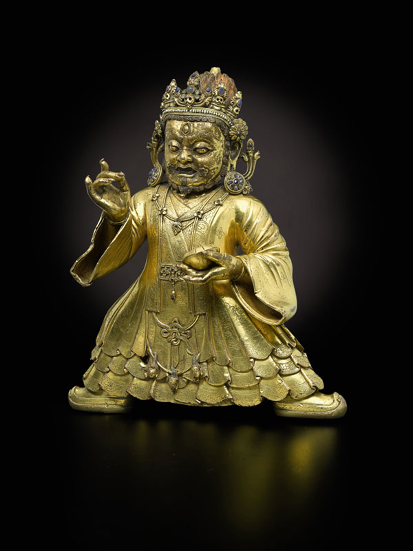 A gilt-bronze figure of Mahakala