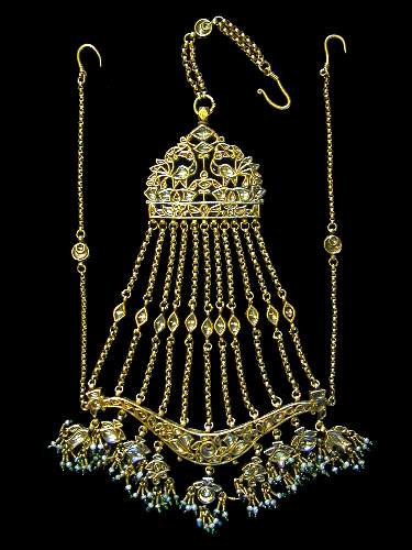 Jhumar  - 19th C. Gold Hair Ornament North India