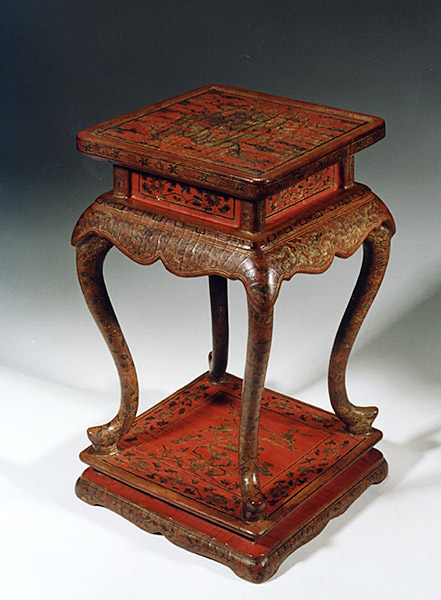 Chinese Imperial tianqi and qiangjin lacquer incense table