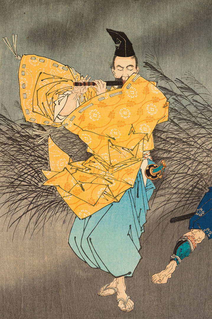 Fujiwara Yasumasa Playing the Flute by Moonlight (detail)