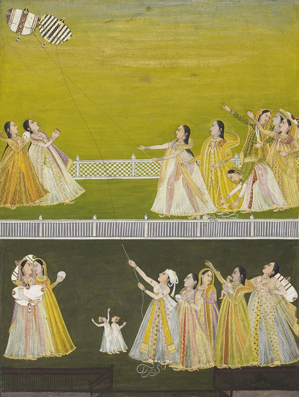 Ladies on a Terrace Kite-Fighting