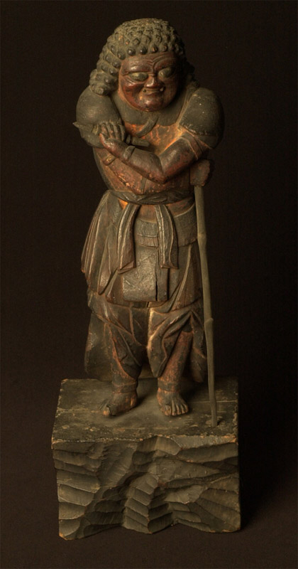 Japanese Edo period Mingei sculpture of Seitaka Doji