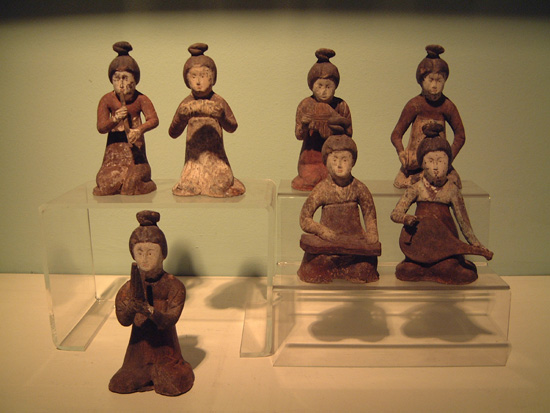 Set of seven Chinese Tang dynasty musicians