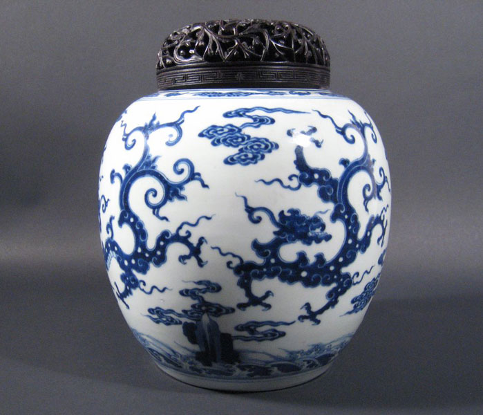 A Blue and White Globular Jar