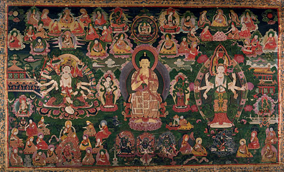 Maitreya, Lokesvara, Sitatapatra and Narrative Scene