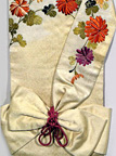 Stunningly Embroidered<br>Silk Obi