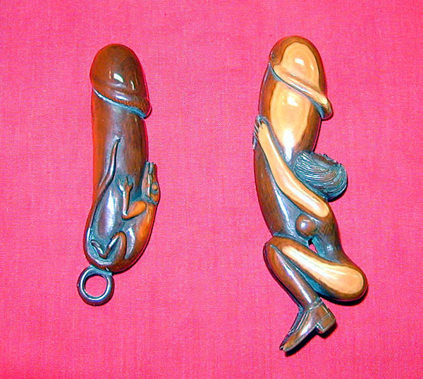 Erotic pieces carved on command by clients