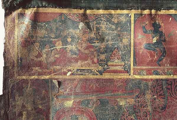 Consecration scene, detail of the spurious register awkwardly glued to the top of the Vajravarahi painting