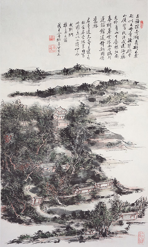 Huang Binhong (1865 – 1955), <em>Spring trees in Jiangnan</em>