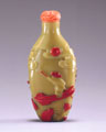 A very rare carved and overlay glass Snuff Bottle