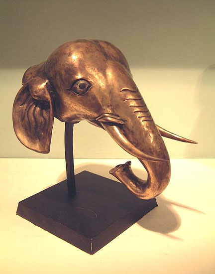 Tibetan gilt-copper elephant head