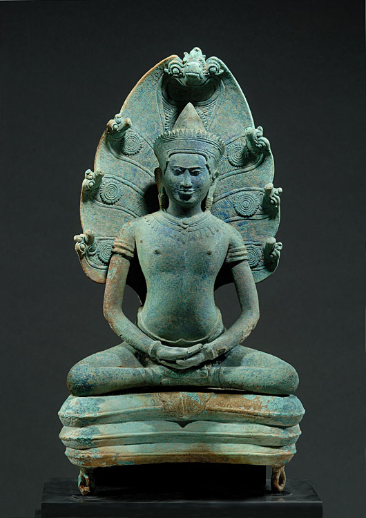 Buddha Sakyamuni seated on Mucilinda