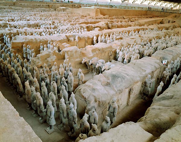 View of terra-cotta army of the First Emperor in Xi©an