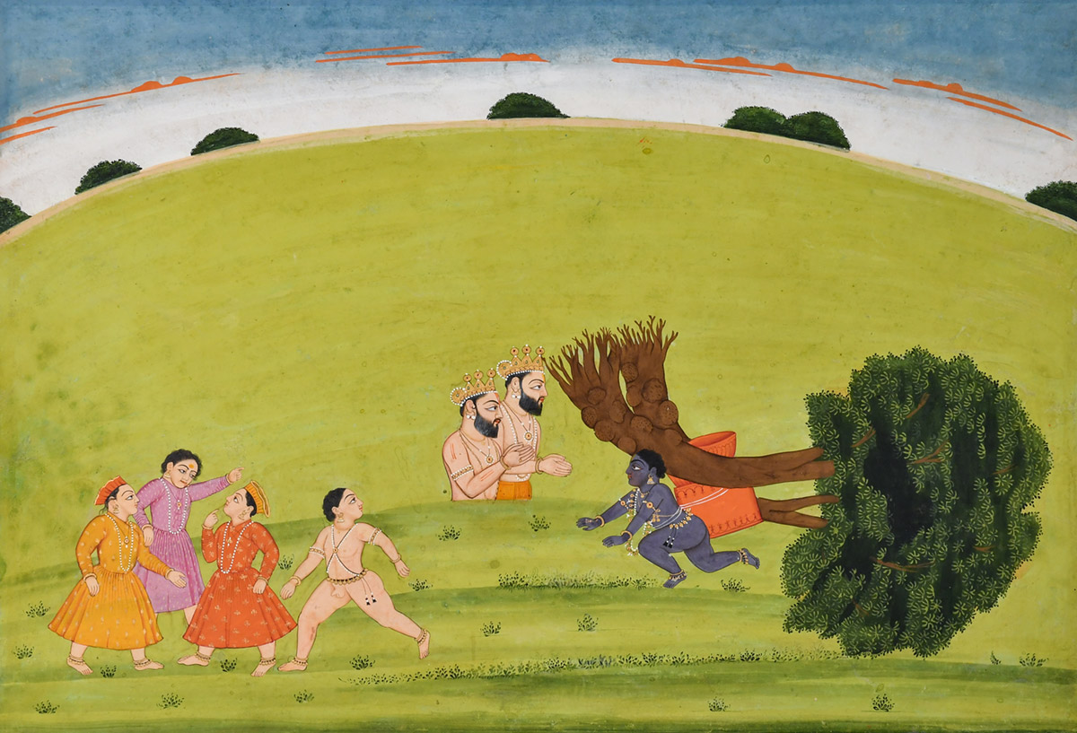Illustration to the ‘Large’ Guler-Basohli Bhagavata Purana: The Liberation of Nalakuvara and Manigriva 