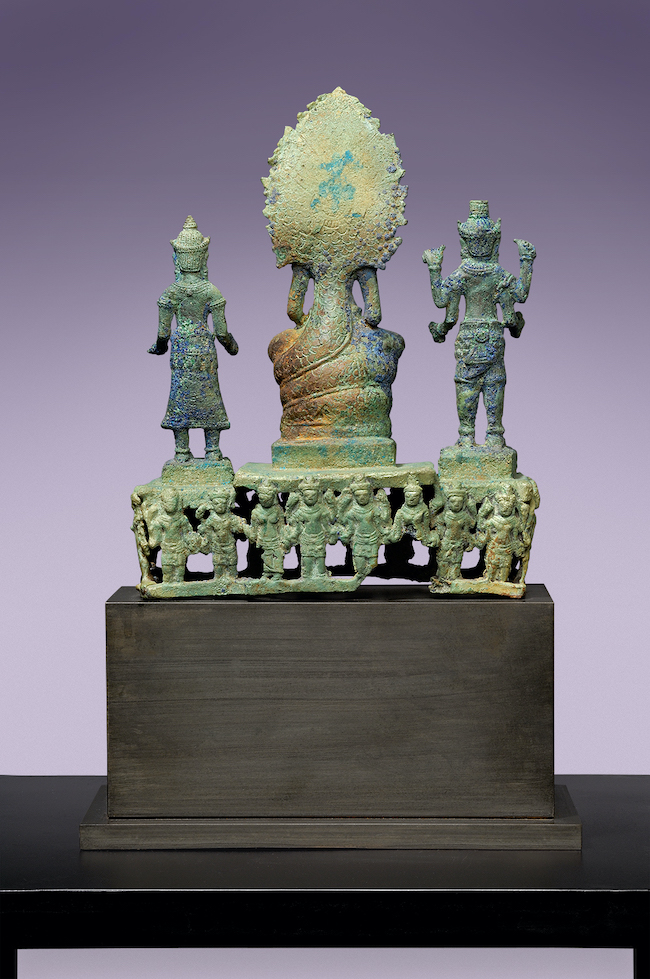 Khmer Bronze Buddhist Trinity