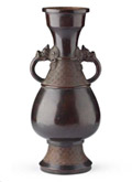 Large Chinese Yuan dynasty bronze flower vase