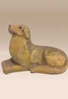 Chinese painted pottery dog, Northern Qi