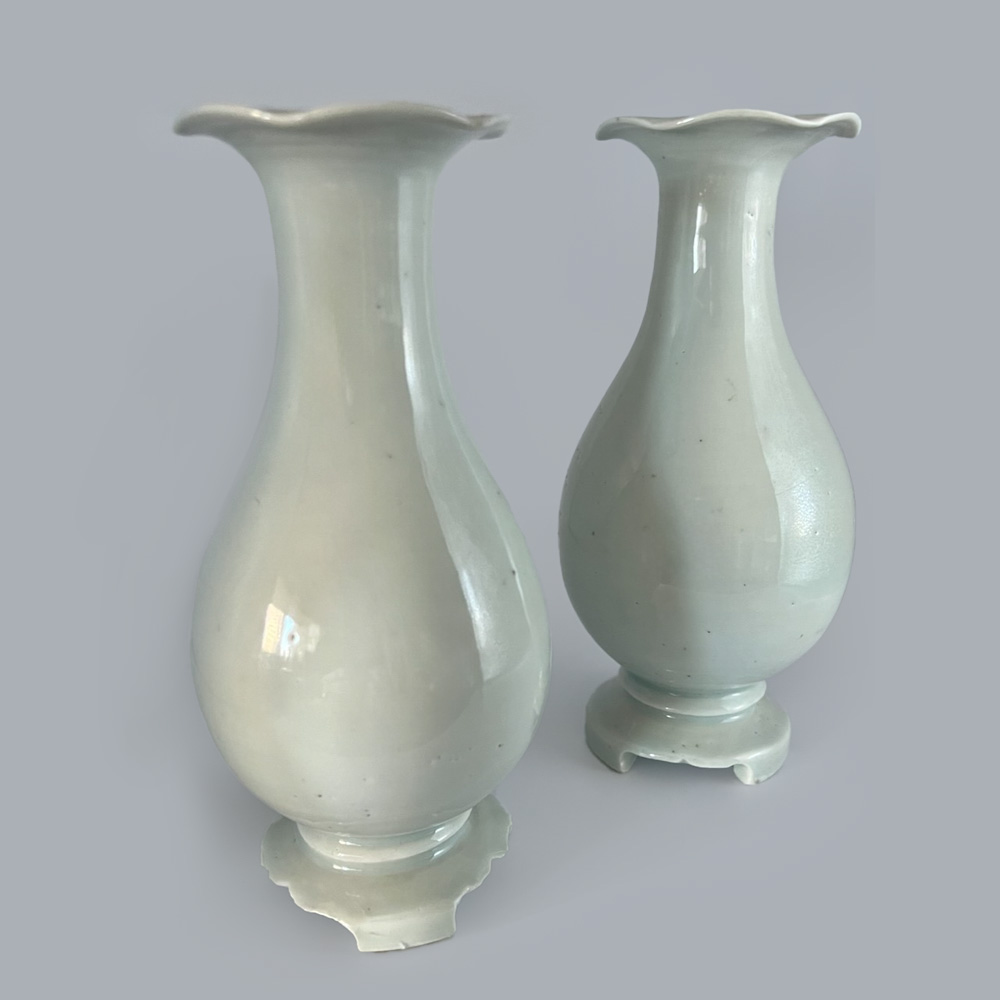 Pair of Dehua Porcelain Matching Vases